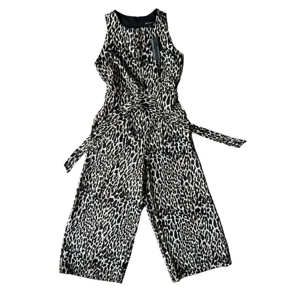 NWT Banana Republic Women’s Leopard Print Crop Wide Leg Sleeveless Jumpsuit, 2 - Picture 2 of 13